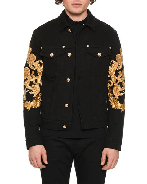 versace jacket men price|Versace denim jacket.